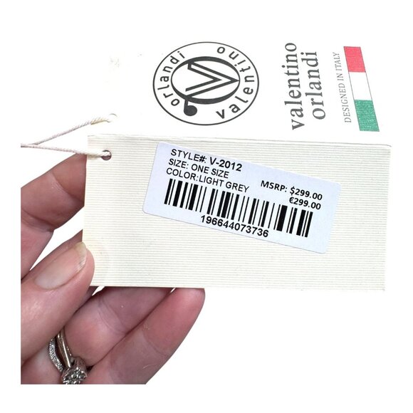 NWT Valentino Orlandi Tote bag Light Grey Quilted Gold Charms Wide Detach Strap - Picture 8 of 13